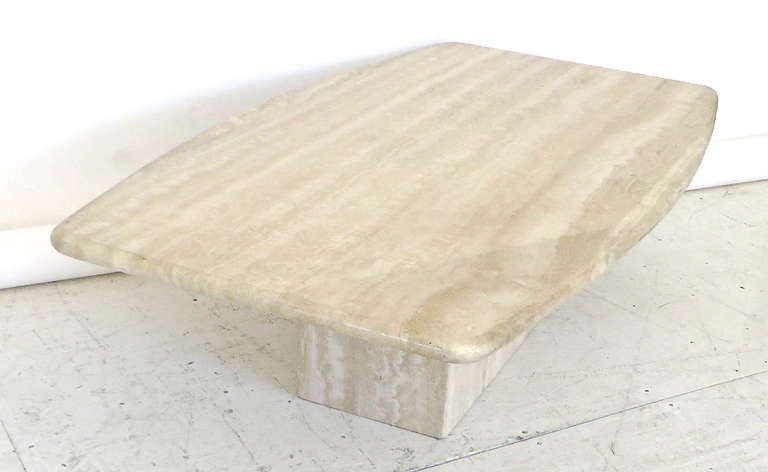 Italian Travertine Marble Coffee Table in Two Parts by Ello 1