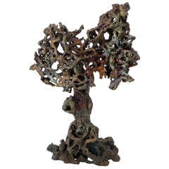 Brutalist Bronze Tree Sculpture by Tavarkin, Inspired by Bertoia or Ihlenfeld.