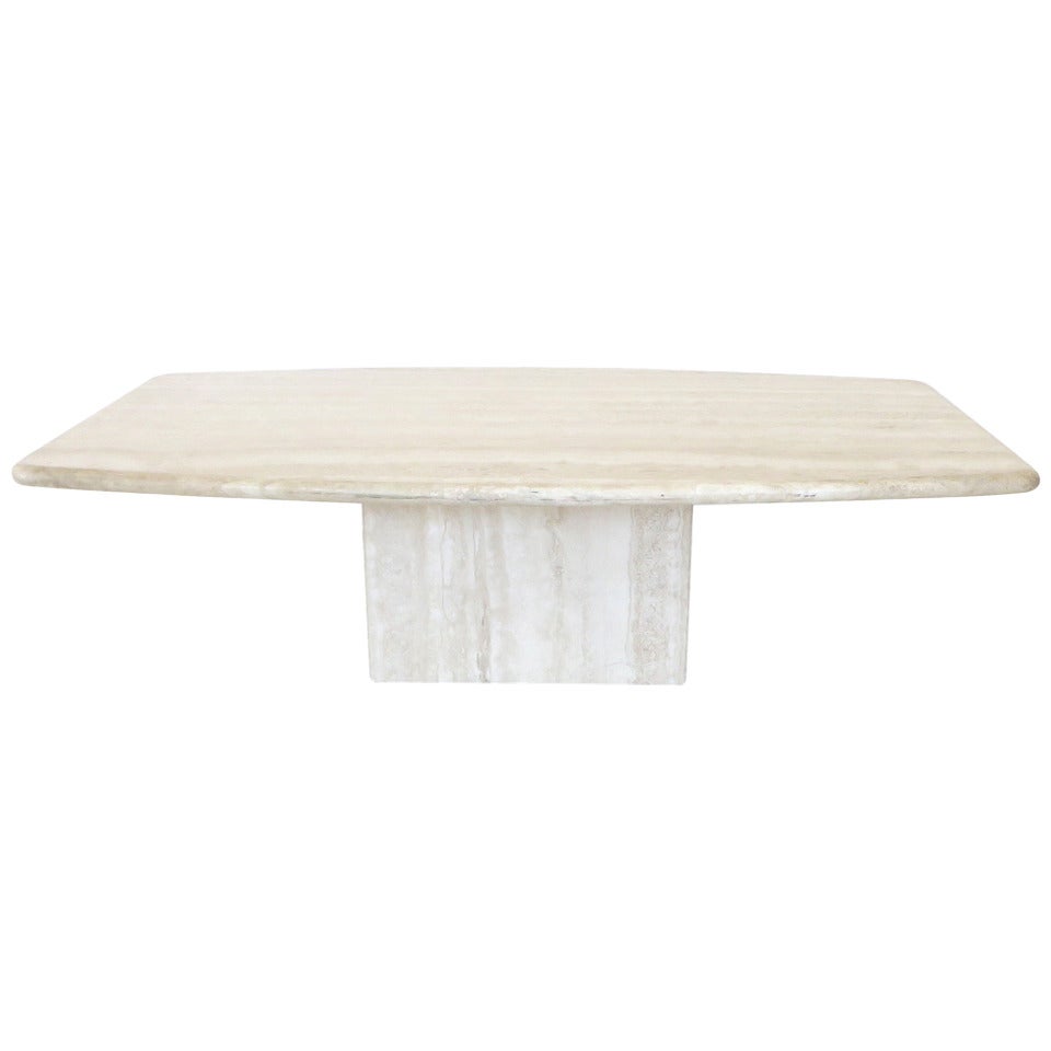 Italian Travertine Marble Coffee Table in Two Parts by Ello