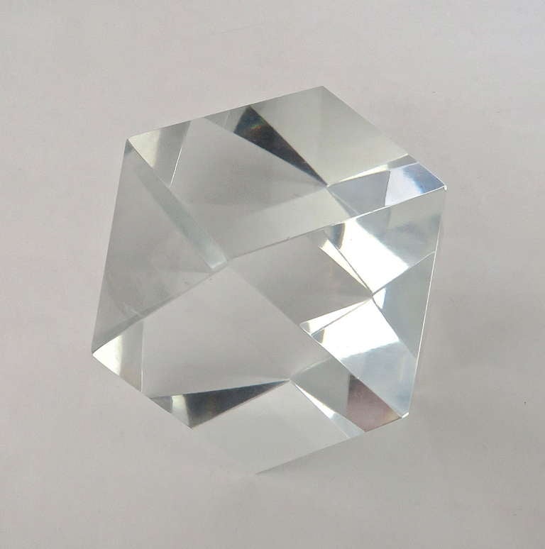 French Faceted Crystal Paperweight by Baccarat