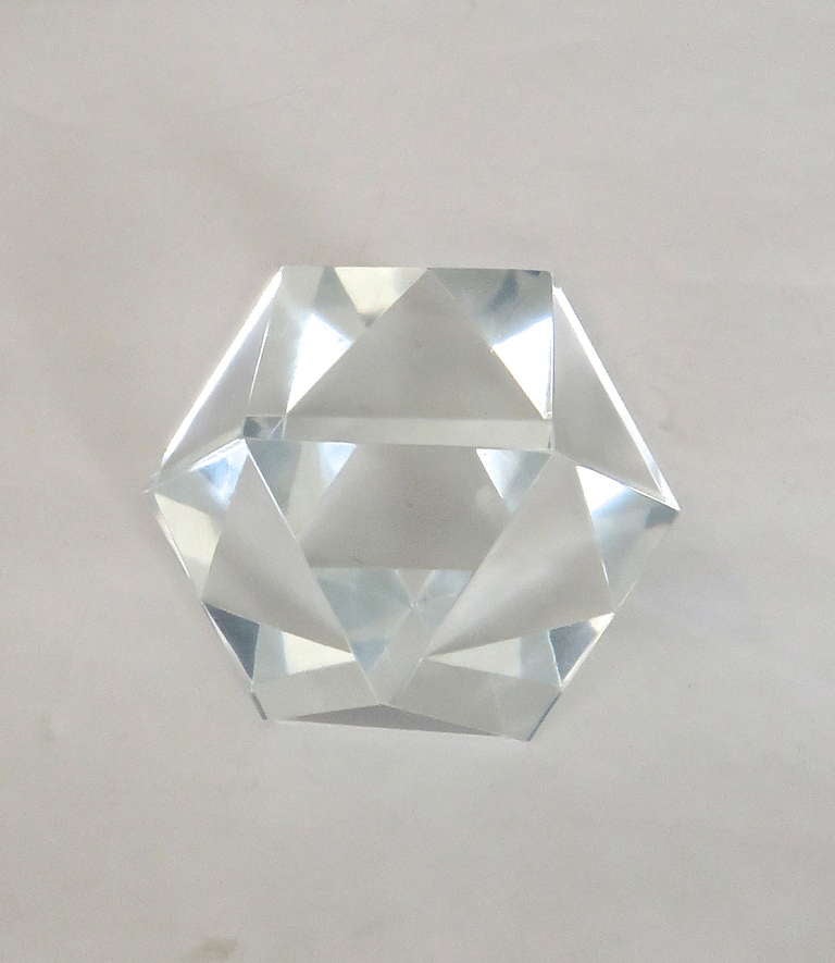Cast Faceted Crystal Paperweight by Baccarat