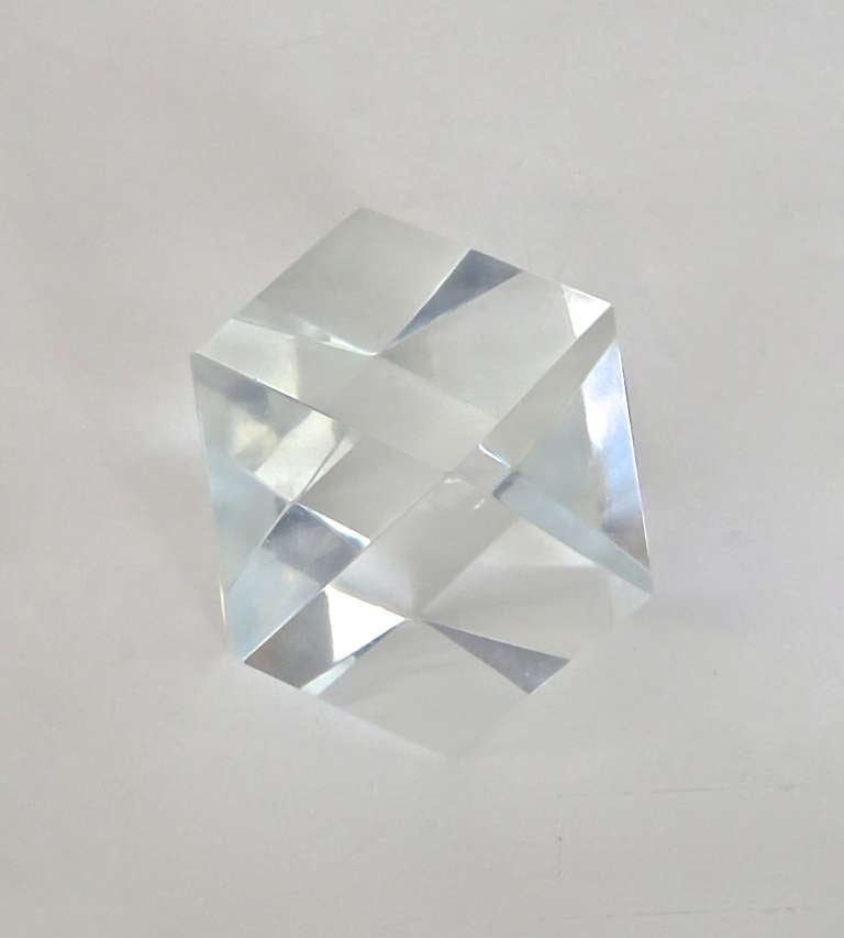 Mid-20th Century Faceted Crystal Paperweight by Baccarat