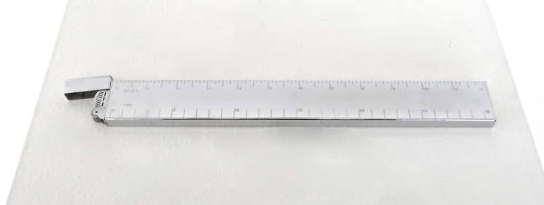 Mid-Century Modern Dunhill Silver Plated Lighter In The Form of A Ruler