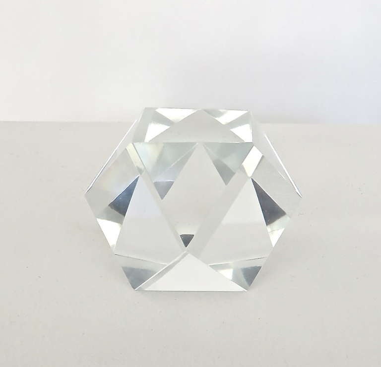 Faceted Crystal Paperweight by Baccarat 1