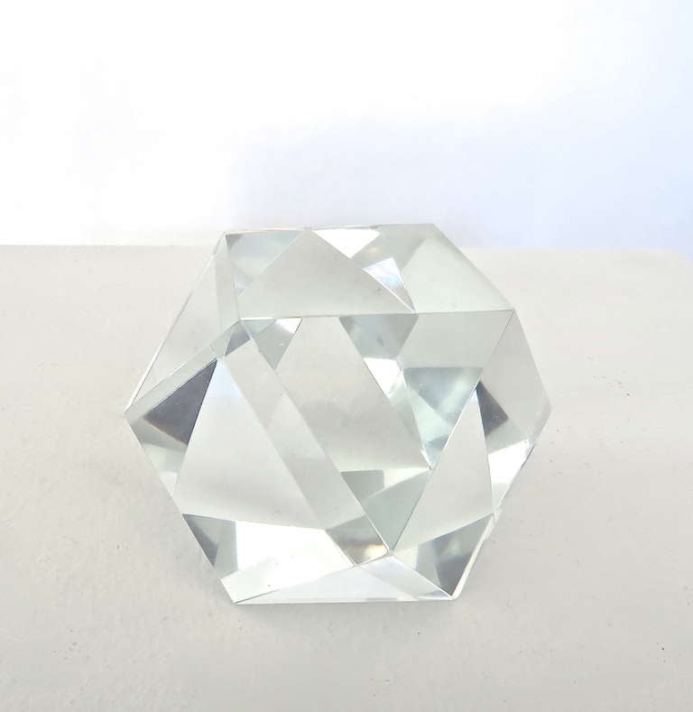 Faceted Crystal Paperweight by Baccarat In Excellent Condition In Chicago, IL