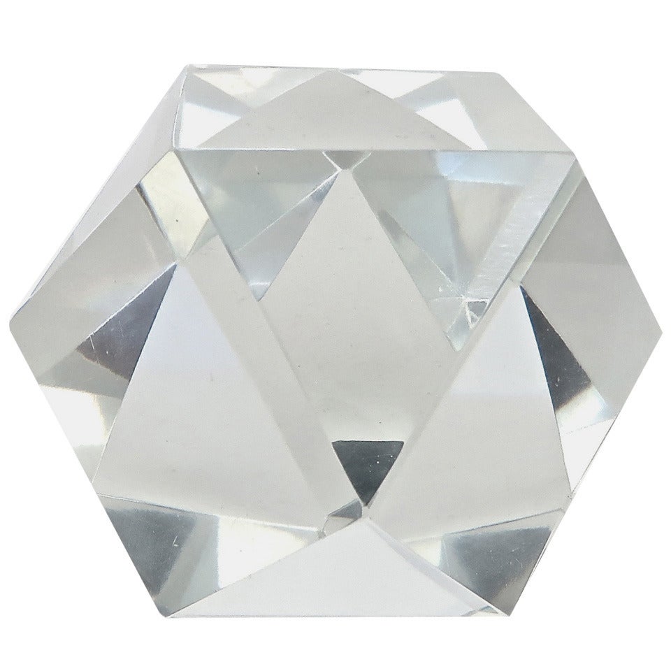 Faceted Crystal Paperweight by Baccarat