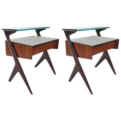 Pair of Italian Side Tables or Bedside Tables Attributed to Ico Parisi