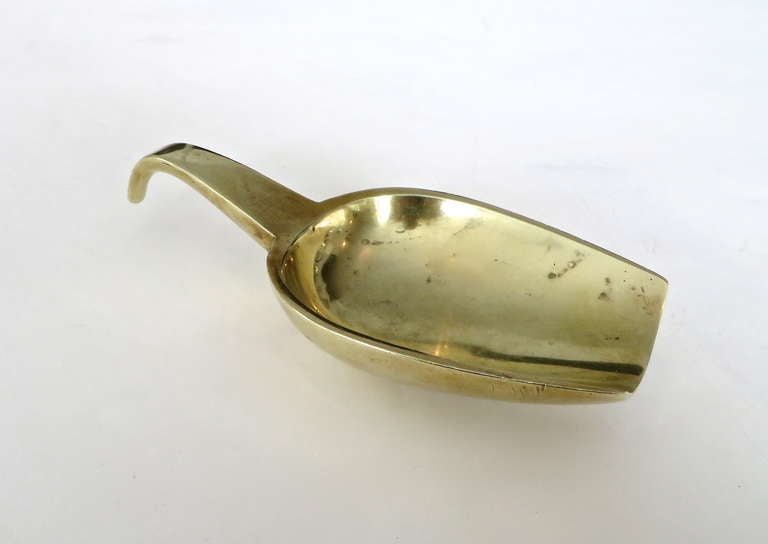 Early Bronze Dish by Carl Aubock, in the shape of a scoop. Signed.