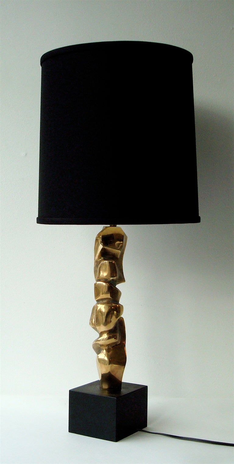 French Bronze Table Lamp by Michel Joubert