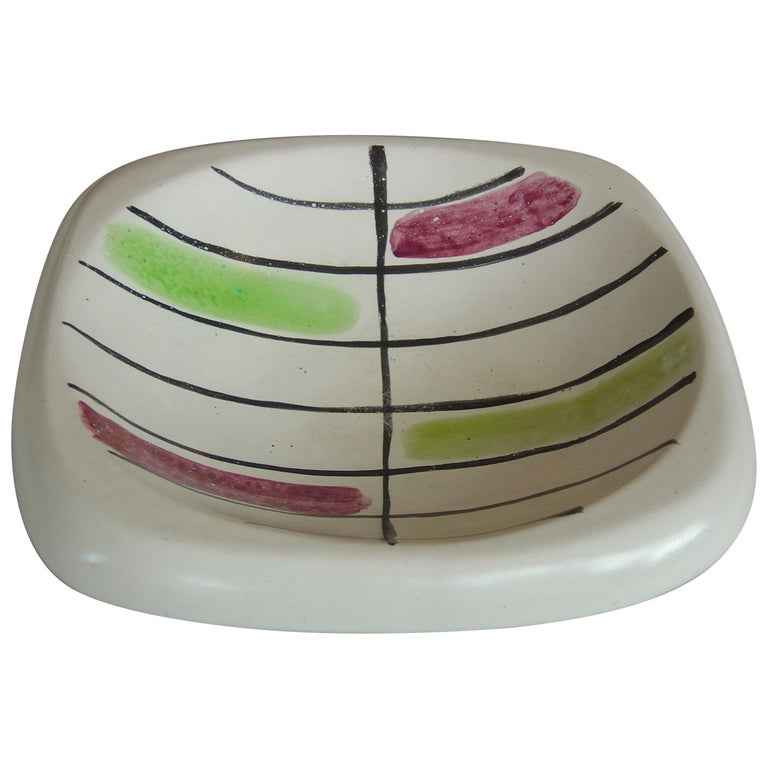 Georges Jouve French Ceramic Polychrome Dish For Sale at 1stDibs