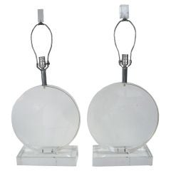 Almost pair of Lucite Table Lamps