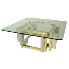 Italian Chrome and Brass Coffee or Side Table