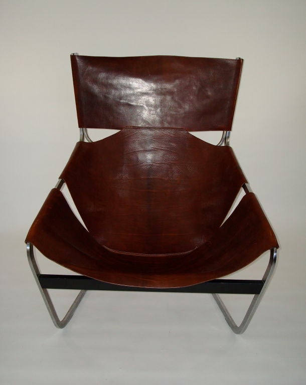 Pierre Paulin F444 Leather and Steel Chair for Artifort 3