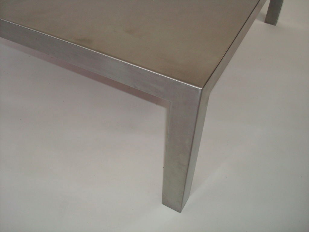 Late 20th Century Maria Pergay Large Square French Stainless Steel Coffee Table, circa 1970