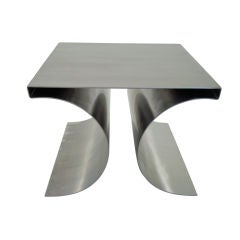 Single X Stool by Michel Boyer in Stainless Steel