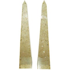 Pair of Fractal Resin Obelisks by Pierre Giraudon
