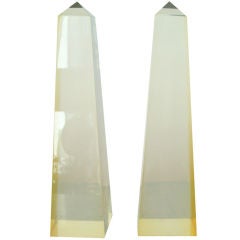 Pair of Resin Obelisks by Pierre Giraudon