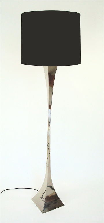 Italian Nickel Chromed Steel Floor Lamp by Stilnovo