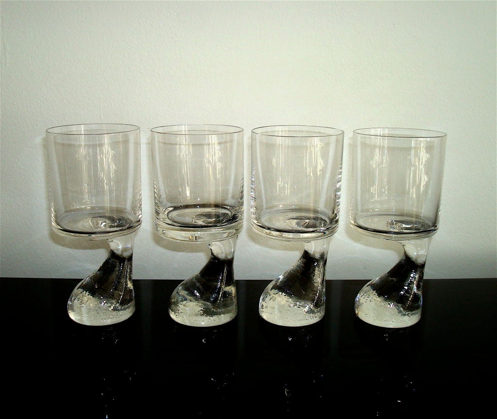 Cast 8 Vintage Smoke Wine and Water Glasses by Joe Columbo