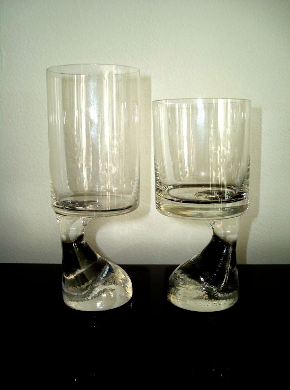Mid-20th Century 8 Vintage Smoke Wine and Water Glasses by Joe Columbo