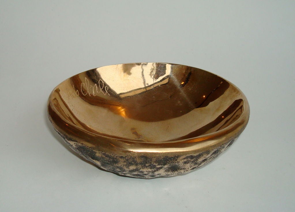 Bronze sculptural bowl by Ado Chale. Signed.