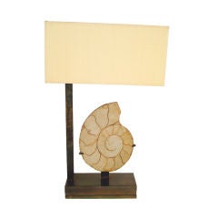 Nautilus Fossil and Bronze Table Lamp