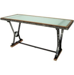 French Iron, Oak and Glass Console from Christian Dior Boutique