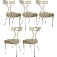 Set of Iron Klismos Garden Chairs