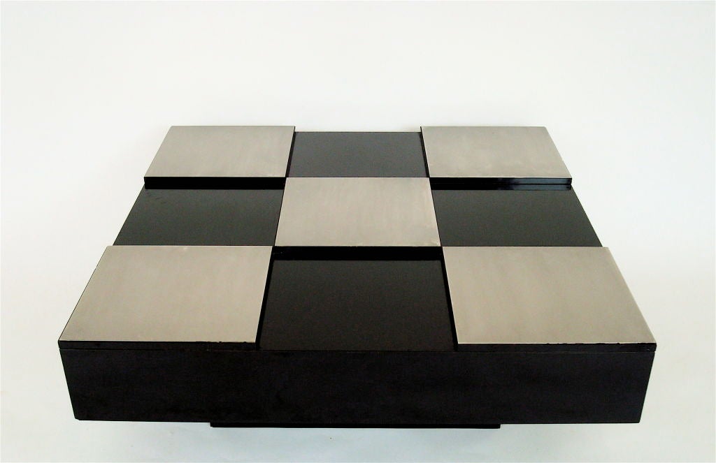 Low French Table in Black Laminate and Stainless Steel 1