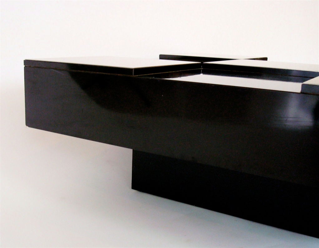 Low French Table in Black Laminate and Stainless Steel 4