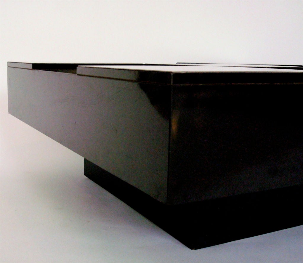 Low French Table in Black Laminate and Stainless Steel 5