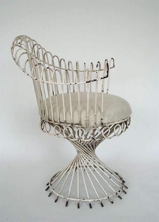 Mid-20th Century French Garden Chair by Mathieu Mategot