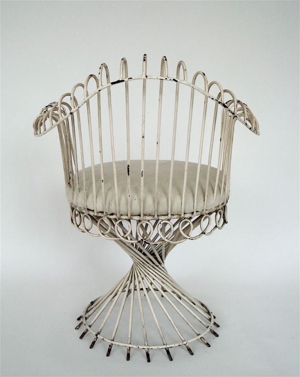 Wrought Iron French Garden Chair by Mathieu Mategot