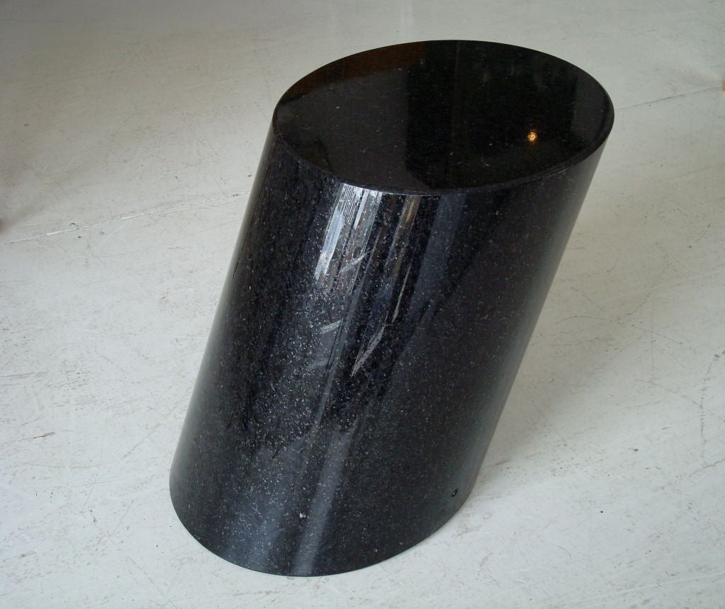 Lucia Mercer Polished Black Onyx Granite Stump Table for Knoll