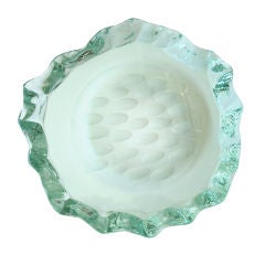 Large Sculpted Edge Italian Glass Dish