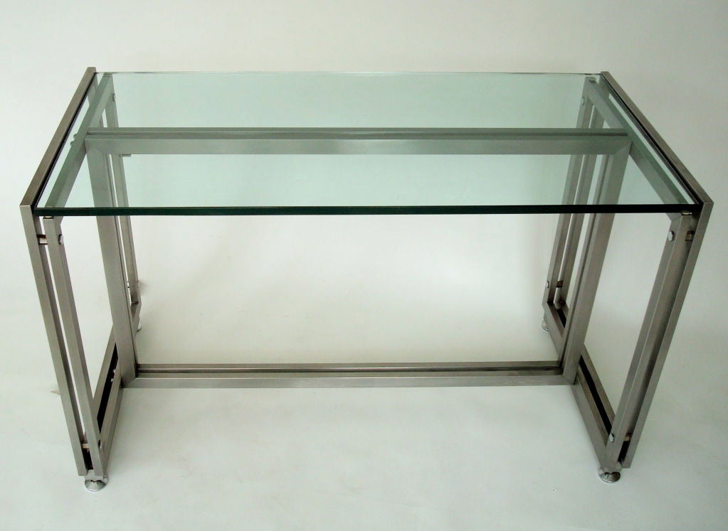 Mid-Century Modern French Steel Desk by Paul Le Geard for Maison Jansen Edition DOM For Sale