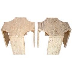Pair of Italian Travertine Low Tables