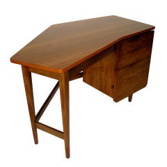 Bertha Schaefer by Singer and Sons Desk in Flame Walnut
