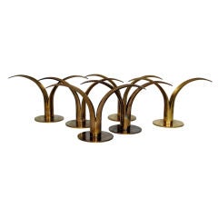 6 Bronze Candleholders by Ystad-Metall