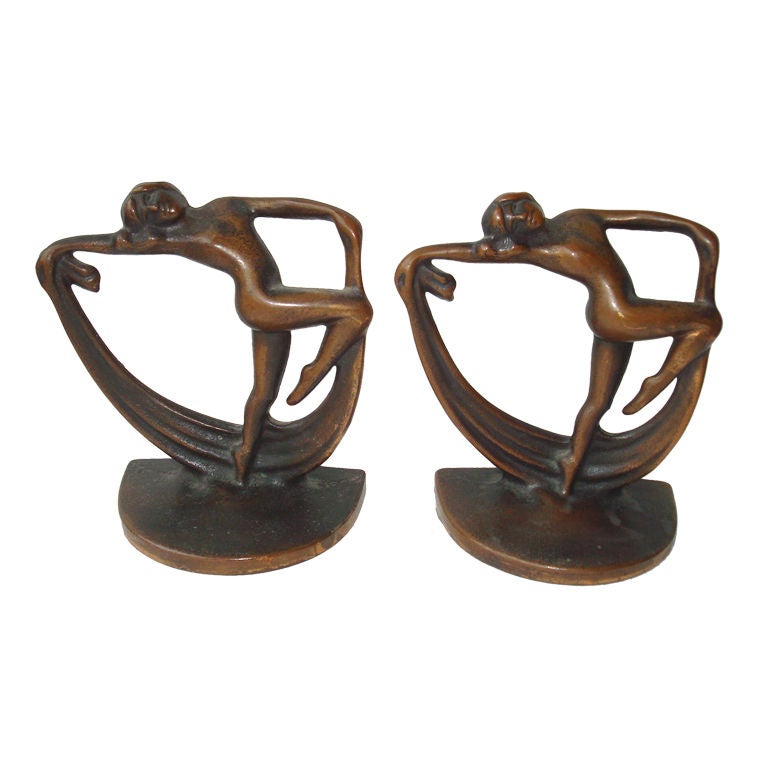 Pair of Dancing Female Art Deco Bookends