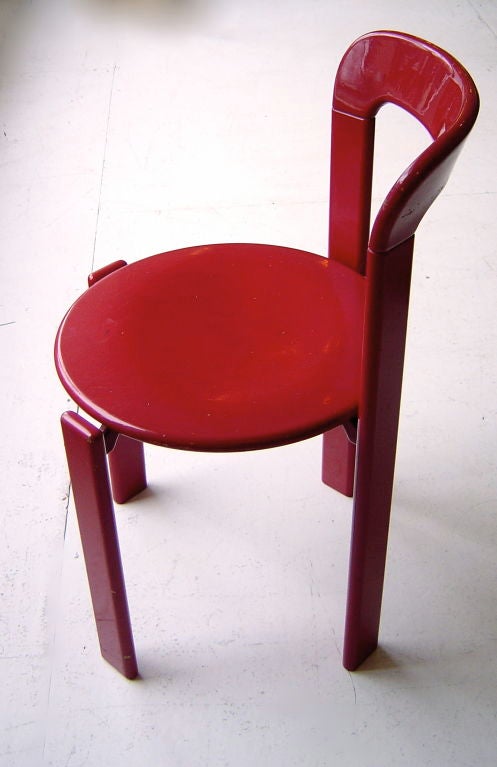 Late 20th Century Red Lacquer Side Chair by Stendig