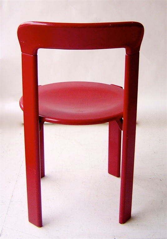 Red Lacquer Side Chair by Stendig 1