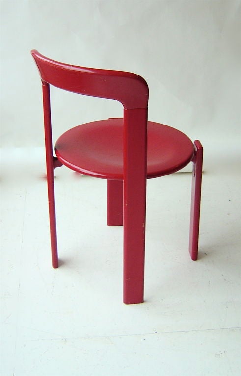 Red Lacquer Side Chair by Stendig 2