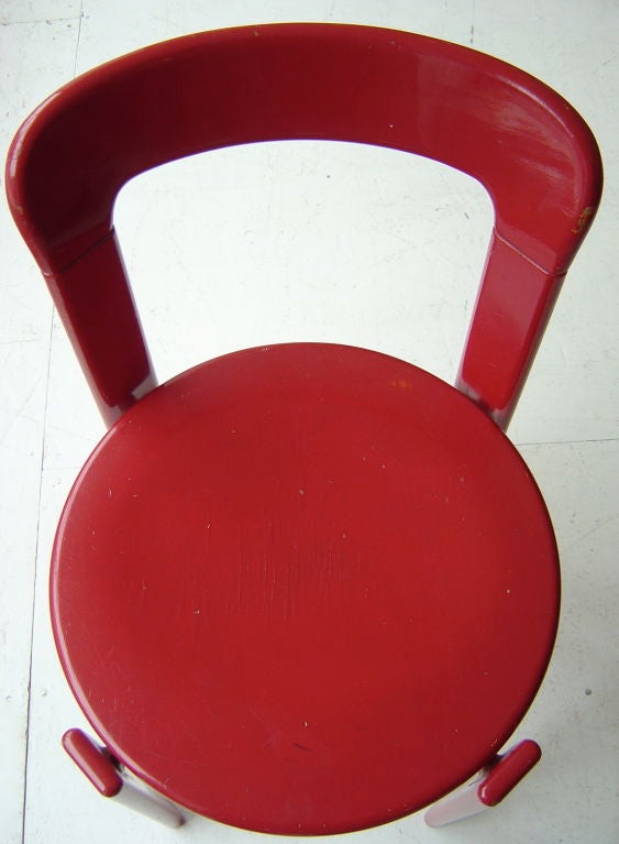 Red Lacquer Side Chair by Stendig 3