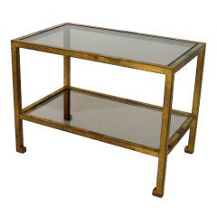 French Gilded Iron Side Table by Masion Jansen