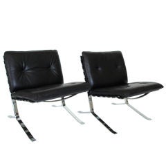 Vintage Pair of French Lounge Chairs by Olivier Mourgue for Airborne