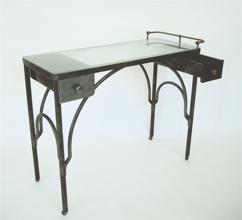 American Industrial Steel and Glass Desk 1