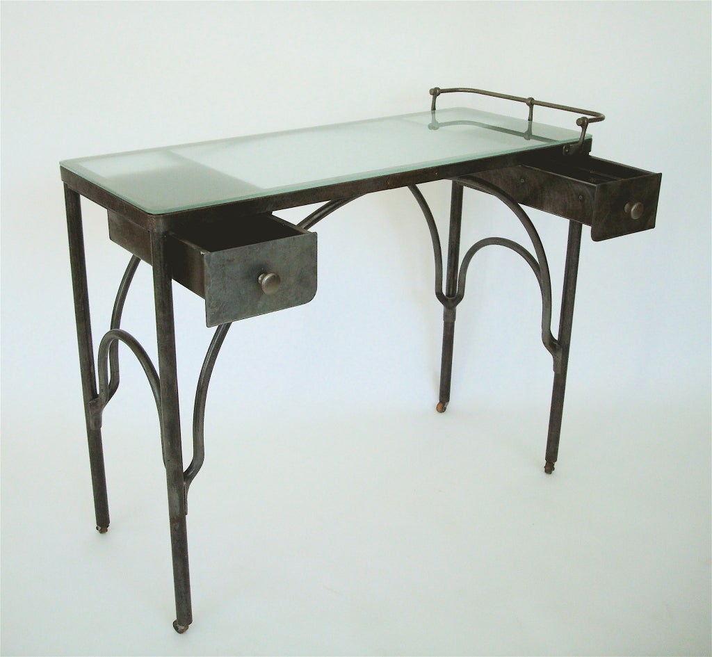 American Industrial Steel and Glass Desk 2