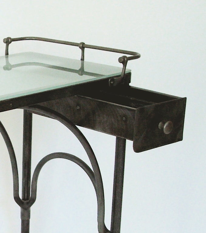 American Industrial Steel and Glass Desk 3