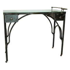 Vintage American Industrial Steel and Glass Desk